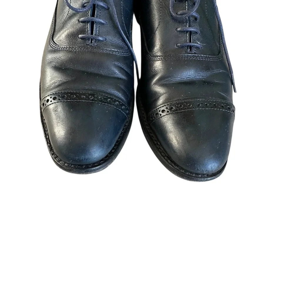 Allen Edmonds Fifth Avenue Cap Toe‎ Oxford Dress Shoes Men 10.5 A  Navy Leather